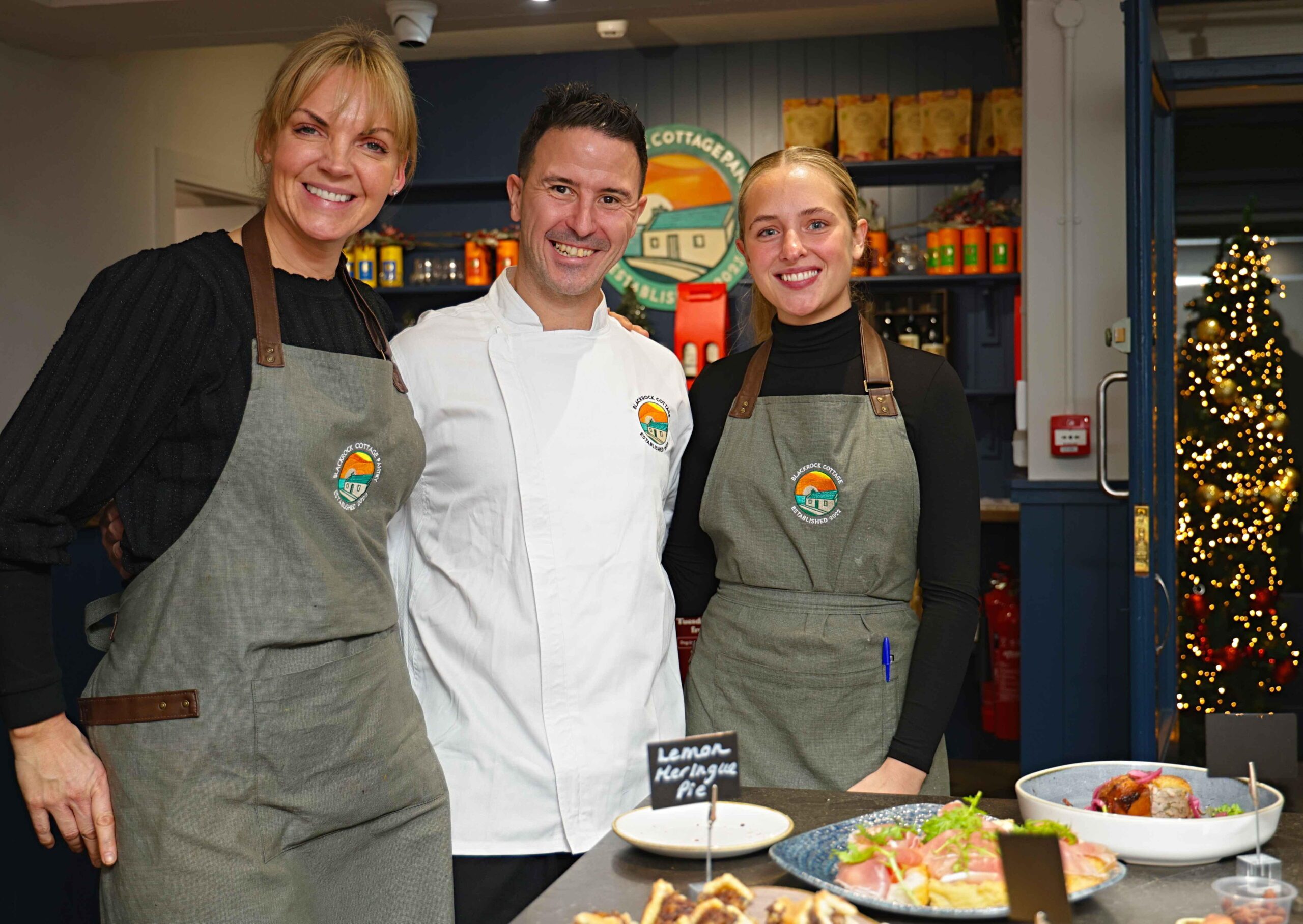 Michelle Higgins (manager) Martin O’Donnell (head chef) and Georgia O’Dwyer of the Blackrock Cottage Pantry hosting the Christmas Taster Evening on Tuesday. Photo: Mike Shaughnessy