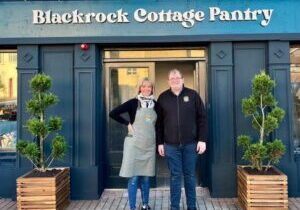 Michelle Higgins and Mathieu Teulier are pictured outside Blackrock Cottage Pantry in Knocknacarra last week.